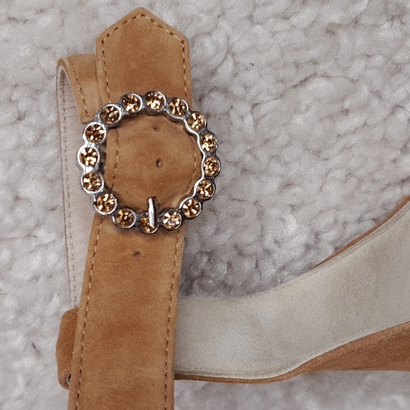 MAJE FARRIA suede block heels in camel size 40 - Picture 2 of 16